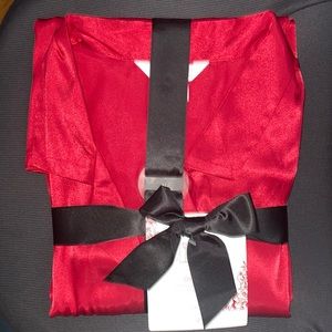 Red Satin Pajama Set